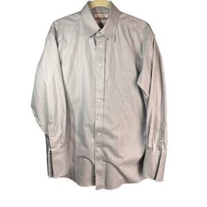 Roundtree & Yorke-Shirt-Men 15.5-33 Gold Label Non-Iron EZ Wash Gray Herringbone